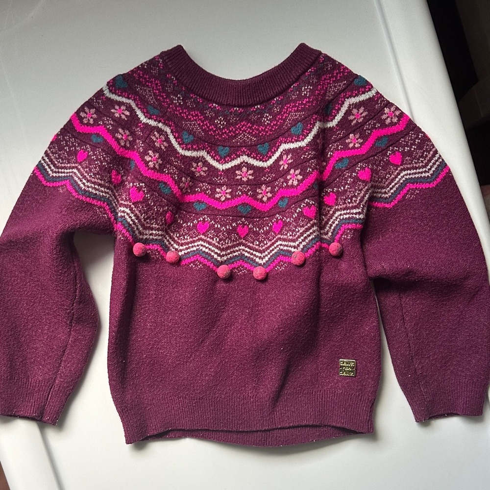 GAP Women's Sweater - Pink and Purple Pattern